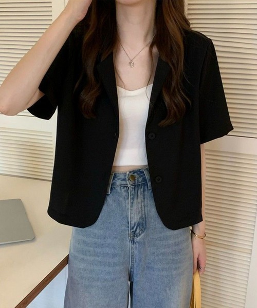 Chaco closet(チャコ クローゼット)の「テーラードミニジャケット(テーラードジャケット・レディース・カーキ/サックスブルー/ブラック/ベージュ・FREE)」の22枚目の写真