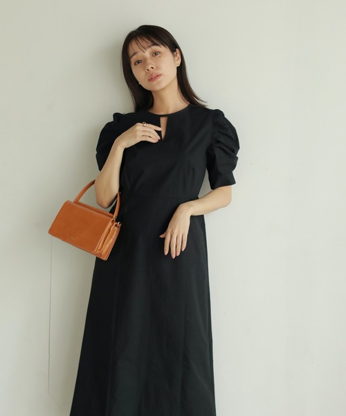 N WITH.(エヌウィズ)の「パフスリーブワンピース(シャツワンピース・レディース・カーキ/ブラック・S/M)」の10枚目の写真