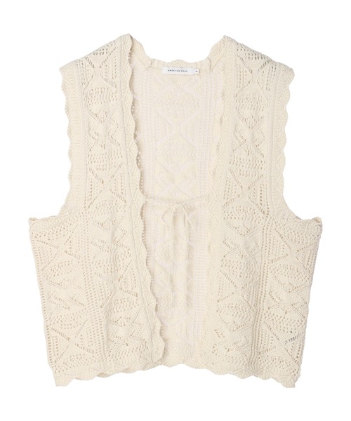 AMERICAN HOLIC（アメリカンホリック）の「透かし編みニットベスト（ベスト・レディース・アイボリー・L/M）」の16枚目の写真