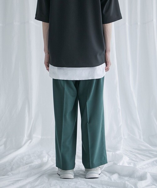 PUBLIC TOKYO（パブリックトウキョウ）の「イージーウールタックスラックス（スラックス・メンズ・グリーン/ダークグレー/ブルー/ブラウン・1/2/3）」の14枚目の写真