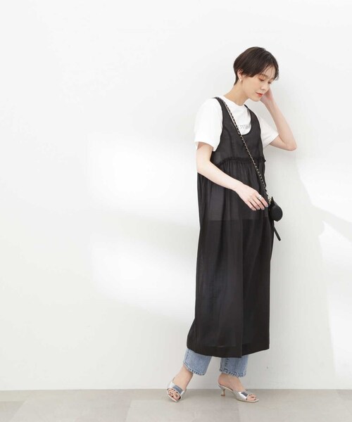N.(N. Natural Beauty Basic)(エヌエヌナチュラルビューティーベーシック)の「◆シアーワンピース(ワンピース・レディース・ベージュ/ブラック・MEDIUM)」の11枚目の写真