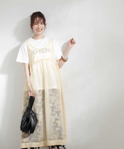 N.(N. Natural Beauty Basic)(エヌエヌナチュラルビューティーベーシック)の「◆シアーワンピース(ワンピース・レディース・ベージュ/ブラック・MEDIUM)」の12枚目の写真