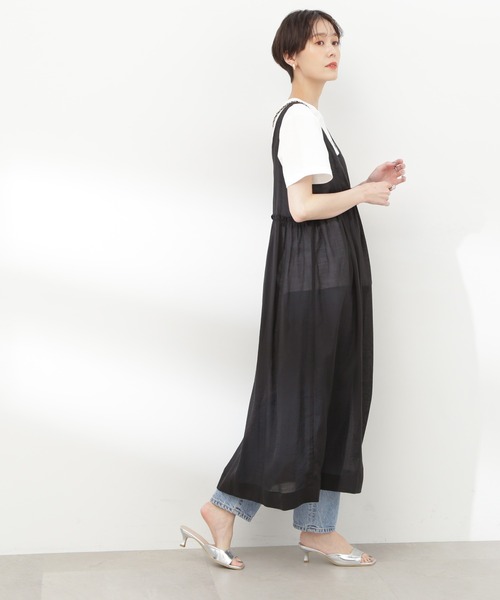 N.(N. Natural Beauty Basic)(エヌエヌナチュラルビューティーベーシック)の「◆シアーワンピース(ワンピース・レディース・ベージュ/ブラック・MEDIUM)」の4枚目の写真