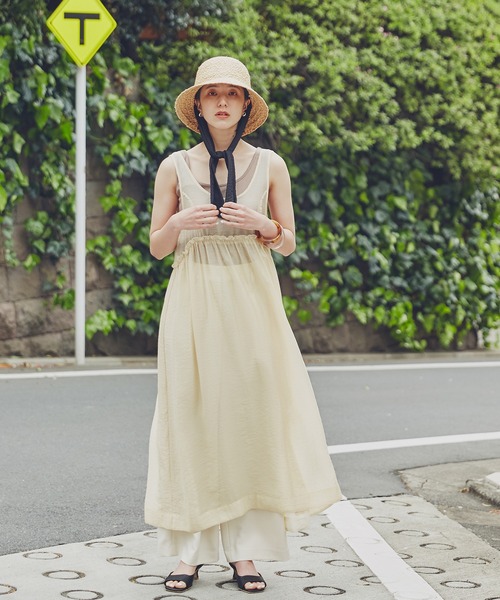 N.(N. Natural Beauty Basic)(エヌエヌナチュラルビューティーベーシック)の「◆シアーワンピース(ワンピース・レディース・ベージュ/ブラック・MEDIUM)」の16枚目の写真