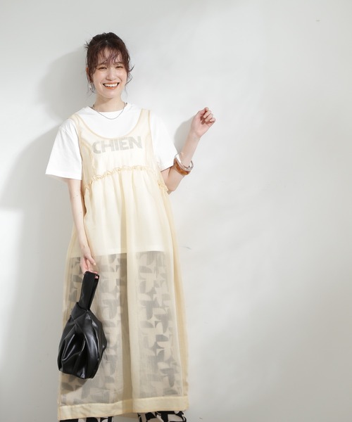 N.(N. Natural Beauty Basic)(エヌエヌナチュラルビューティーベーシック)の「◆シアーワンピース(ワンピース・レディース・ベージュ/ブラック・MEDIUM)」の20枚目の写真
