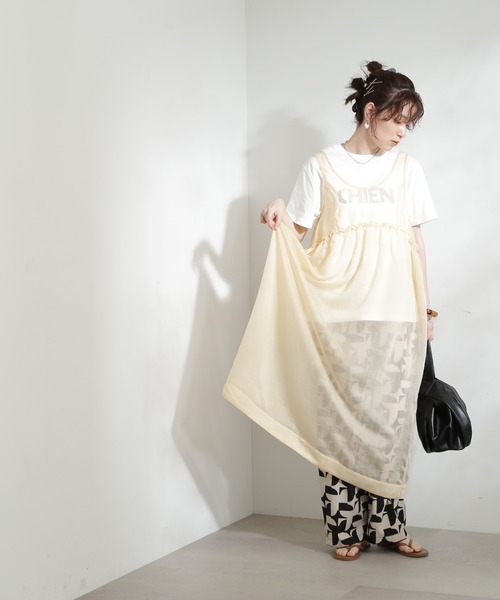 N.(N. Natural Beauty Basic)(エヌエヌナチュラルビューティーベーシック)の「◆シアーワンピース(ワンピース・レディース・ベージュ/ブラック・MEDIUM)」の19枚目の写真