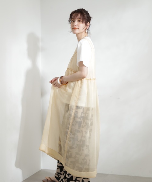 N.(N. Natural Beauty Basic)(エヌエヌナチュラルビューティーベーシック)の「◆シアーワンピース(ワンピース・レディース・ベージュ/ブラック・MEDIUM)」の22枚目の写真