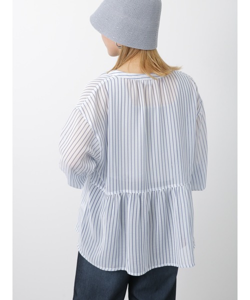 Samansa Mos2 blue（サマンサモスモスブルー）の「サーモベルハット（ハット・レディース・ブルー/オフホワイト/ブラック・ﾌﾘ-）」の8枚目の写真