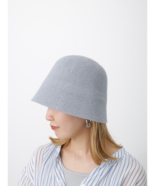Samansa Mos2 blue（サマンサモスモスブルー）の「サーモベルハット（ハット・レディース・ブルー/オフホワイト/ブラック・ﾌﾘ-）」の9枚目の写真