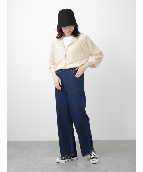 Samansa Mos2 blue（サマンサモスモスブルー）の「サーモベルハット（ハット・レディース・ブルー/オフホワイト/ブラック・ﾌﾘ-）」の12枚目の写真