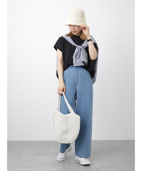 Samansa Mos2 blue（サマンサモスモスブルー）の「サーモベルハット（ハット・レディース・ブルー/オフホワイト/ブラック・ﾌﾘ-）」の18枚目の写真