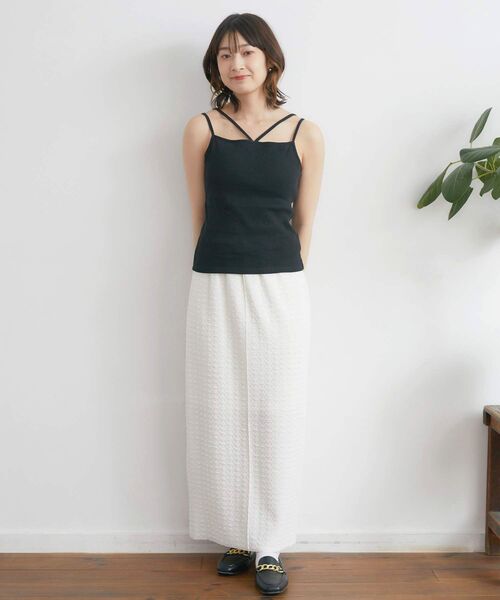 RETRO GIRL（レトロガール）の「デザインテレコキャミ（キャミソール・レディース・ブラック/イエロー/ホワイト/ライトブラウン/ブラック系その他3・FREE）」の9枚目の写真