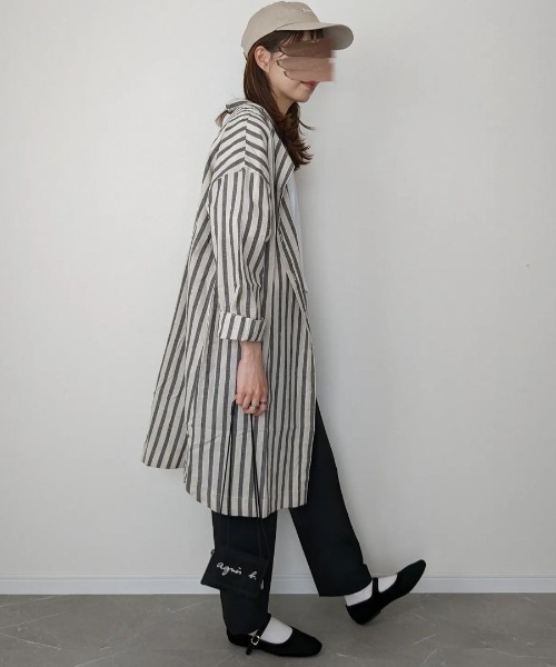 LBC（エルビーシー）の「リネン混3WAYワンピース（シャツワンピース・レディース・ベージュ/ブラック/ブルー・M/L）」の9枚目の写真