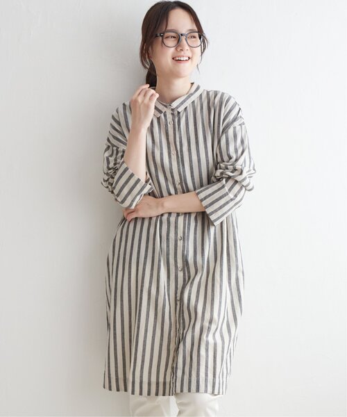 LBC（エルビーシー）の「リネン混3WAYワンピース（シャツワンピース・レディース・ベージュ/ブラック/ブルー・M/L）」の10枚目の写真