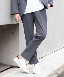 "吸水速乾&イージーケア"【TEC WAFFLE】シアサッカー テーパードパンツ