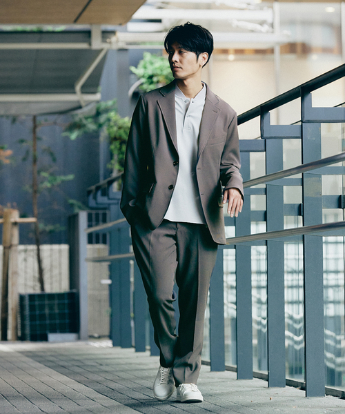 417 EDIFICE（フォーワンセブンエディフィス）の「"吸水速乾＆イージーケア"【TEC WAFFLE】シアサッカー テーパードパンツ（スラックス・メンズ・ネイビー/グレー・SMALL/MEDIUM/LARGE）」の20枚目の写真