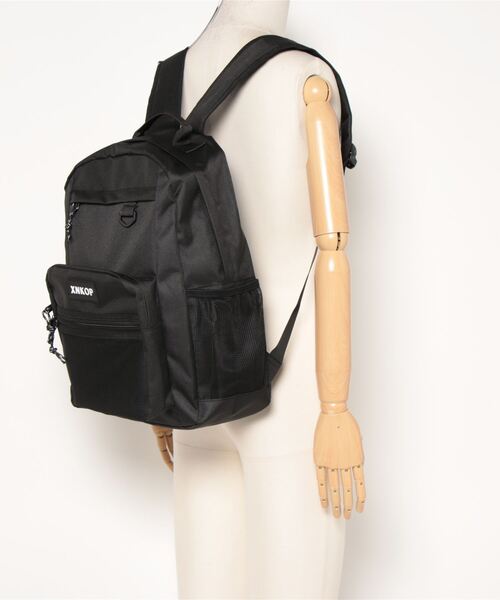 florist（フローリスト）の「【A4対応/撥水】【ユニセックス】配色メッシュストリートカジュアルリュックサック/バックパック/スポーツバッグ（バックパック/リュック・レディース・ブラック/ホワイト・FREE）」の8枚目の写真