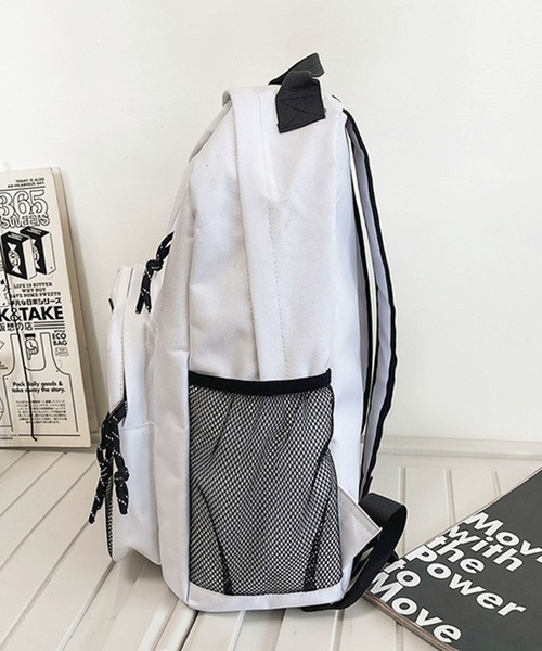 florist（フローリスト）の「【A4対応/撥水】【ユニセックス】配色メッシュストリートカジュアルリュックサック/バックパック/スポーツバッグ（バックパック/リュック・レディース・ブラック/ホワイト・FREE）」の13枚目の写真