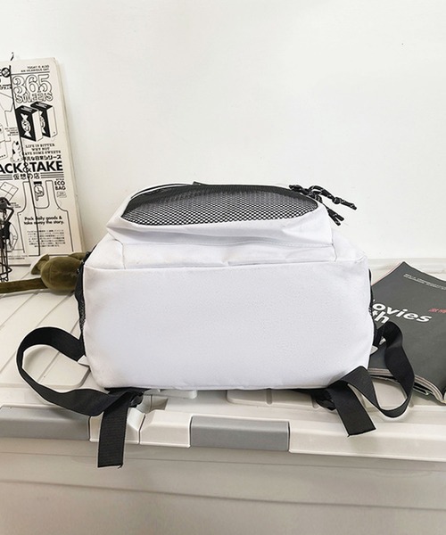 florist（フローリスト）の「【A4対応/撥水】【ユニセックス】配色メッシュストリートカジュアルリュックサック/バックパック/スポーツバッグ（バックパック/リュック・レディース・ブラック/ホワイト・FREE）」の20枚目の写真