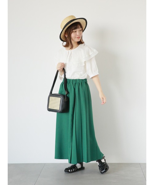 ehka sopo（エヘカソポ）の「ラッフルレース襟ブラウス（シャツ/ブラウス・レディース・ブルー/キナリ/オフホワイト・F）」の6枚目の写真