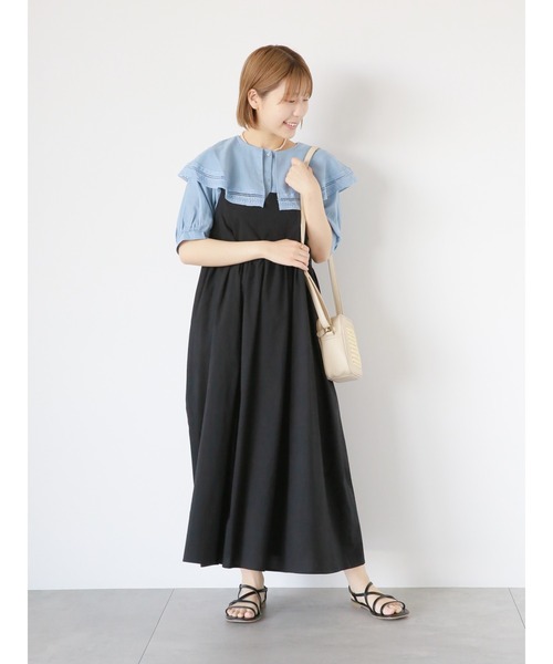 ehka sopo（エヘカソポ）の「ラッフルレース襟ブラウス（シャツ/ブラウス・レディース・ブルー/キナリ/オフホワイト・F）」の13枚目の写真