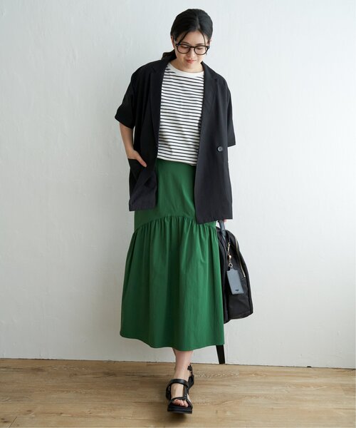 ikka（イッカ）の「リネンライク半袖テーラードジャケット（テーラードジャケット・レディース・ブラック/ベージュ・S/M/L）」の22枚目の写真