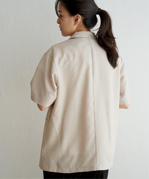 ikka（イッカ）の「リネンライク半袖テーラードジャケット（テーラードジャケット・レディース・ブラック/ベージュ・S/M/L）」の20枚目の写真