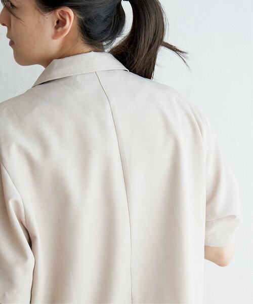 ikka（イッカ）の「リネンライク半袖テーラードジャケット（テーラードジャケット・レディース・ブラック/ベージュ・S/M/L）」の15枚目の写真