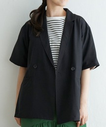 リネンライク半袖テーラードジャケット