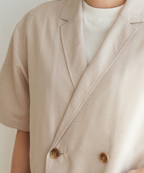 ikka（イッカ）の「リネンライク半袖テーラードジャケット（テーラードジャケット・レディース・ブラック/ベージュ・S/M/L）」の14枚目の写真