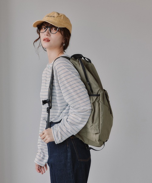210nouve(トゥージュヌーブ)の「ドローストリングナイロンバックパック(バックパック/リュック・レディース・ブラック/アイボリー/カーキ/ブルー/ピンク・FREE)」の12枚目の写真