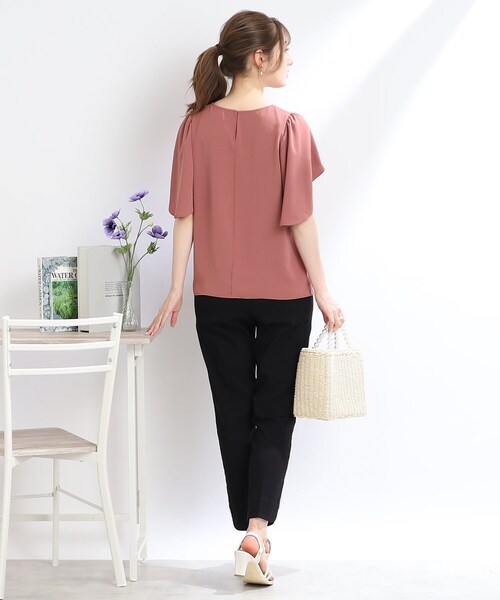 couture brooch（クチュールブローチ）の「◆【SS-LL/ウエストゴムでラクチン】フェイクパールアクセントハイパーストレッチパンツ（その他パンツ・レディース・ネイビー/ブラック/オリーブ/アイボリー系1・40/38/42/36/34）」の10枚目の写真