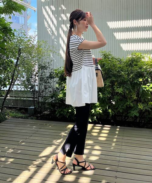 couture brooch（クチュールブローチ）の「◆【SS-LL/ウエストゴムでラクチン】フェイクパールアクセントハイパーストレッチパンツ（その他パンツ・レディース・ネイビー/ブラック/オリーブ/アイボリー系1・40/38/42/36/34）」の18枚目の写真