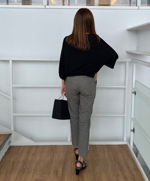 couture brooch（クチュールブローチ）の「◆【SS-LL/ウエストゴムでラクチン】フェイクパールアクセントハイパーストレッチパンツ（その他パンツ・レディース・ネイビー/ブラック/オリーブ/アイボリー系1・40/38/42/36/34）」の9枚目の写真