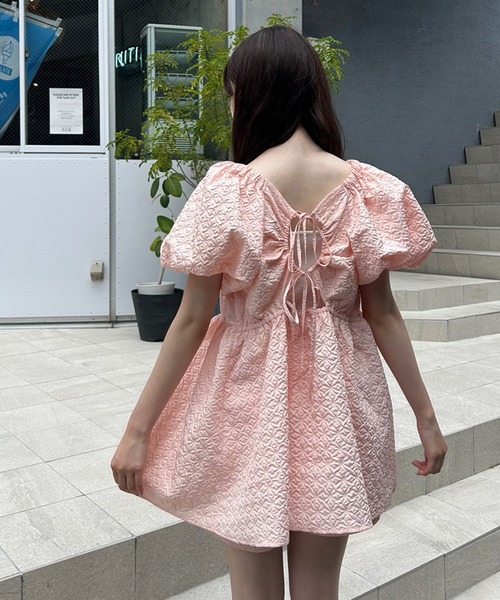 one after another NICE CLAUP（ワンアフターアナザーナイスクラップ）の「ぷくぷくジャガードチュニック/セットアップボトムあり（チュニック・レディース・ピンク/アイボリー/ブラック・FREE）」の22枚目の写真