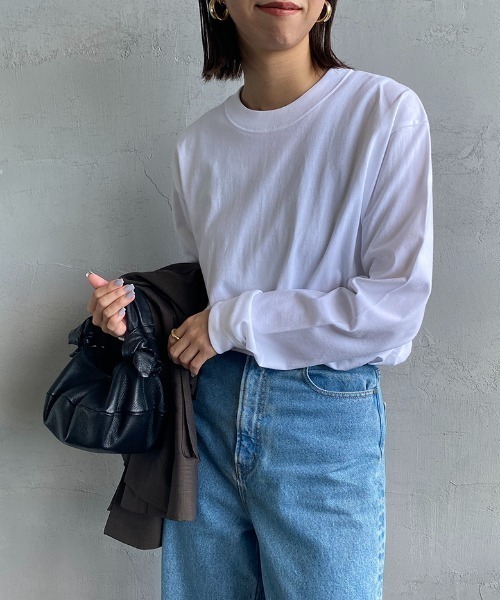HANES（ヘインズ）の「[HANES/ヘインズ] BEEFY ロングスリーブパックT（Tシャツ/カットソー・レディース・ダークグレー/ホワイト/ブラック・M/L/XL）」の2枚目の写真