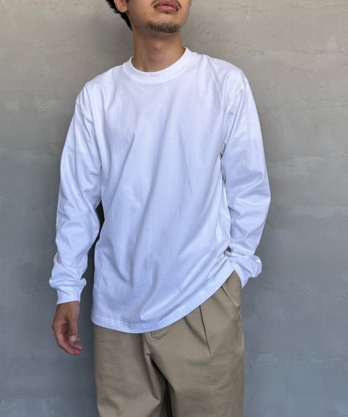HANES（ヘインズ）の「[HANES/ヘインズ] BEEFY ロングスリーブパックT（Tシャツ/カットソー・レディース・ダークグレー/ホワイト/ブラック・M/L/XL）」の8枚目の写真