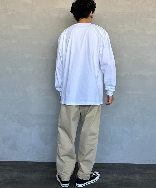 HANES（ヘインズ）の「[HANES/ヘインズ] BEEFY ロングスリーブパックT（Tシャツ/カットソー・レディース・ダークグレー/ホワイト/ブラック・M/L/XL）」の9枚目の写真