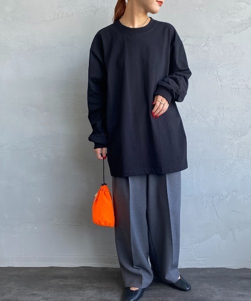 HANES（ヘインズ）の「[HANES/ヘインズ] BEEFY ロングスリーブパックT（Tシャツ/カットソー・レディース・ダークグレー/ホワイト/ブラック・M/L/XL）」の21枚目の写真