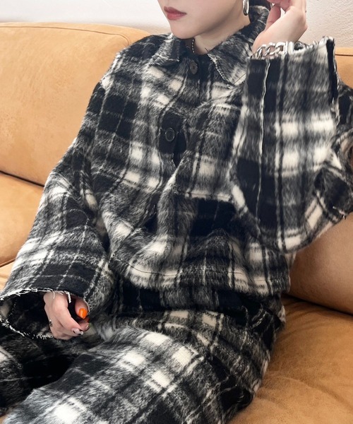 LOWRYS FARM(ローリーズファーム)の「チェックムジシャツ 966591(シャツ/ブラウス・レディース・アイボリー/ホワイト/ブラック/イエロー・FREE)」の7枚目の写真