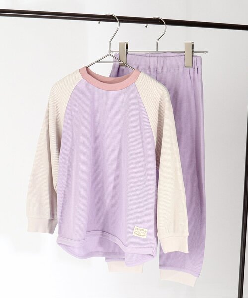 BREEZE（ブリーズ）の「ワッフルバリエーションパジャマ（ルームウェア/パジャマ・キッズ・ベージュ/キャメル/ラベンダー/ブラック/レインボー・140/90/150/100/110/120/80/130）」の3枚目の写真