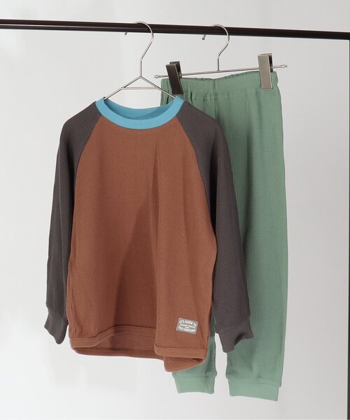 BREEZE（ブリーズ）の「ワッフルバリエーションパジャマ（ルームウェア/パジャマ・キッズ・ベージュ/キャメル/ラベンダー/ブラック/レインボー・140/90/150/100/110/120/80/130）」の4枚目の写真