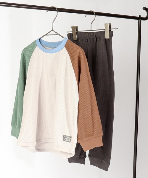 BREEZE（ブリーズ）の「ワッフルバリエーションパジャマ（ルームウェア/パジャマ・キッズ・ベージュ/キャメル/ラベンダー/ブラック/レインボー・140/90/150/100/110/120/80/130）」の5枚目の写真