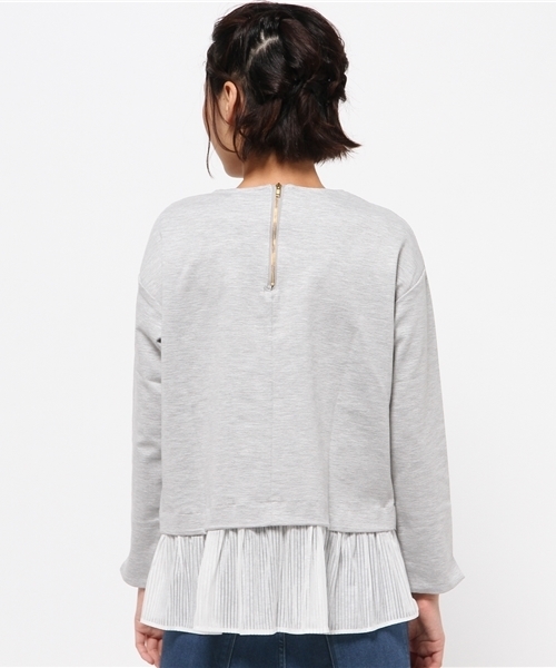 OUTLET（アウトレット）の「【CAPRICIEUX LE'MAGE】シアーストライプレイヤードプルオーバー（Tシャツ/カットソー・レディース・ネイビー/グレー・FREE）」の5枚目の写真