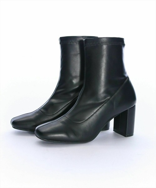 clear（クリア）の「ストレッチショートブーツ［大人 カジュアル フェミニン 着回し力抜群］≪再入荷≫（ブーツ・レディース・ブラック/アイボリー・L/M）」の14枚目の写真