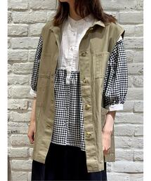 Samansa Mos2 | ギンガムチェック配色切替7分袖ブラウス(シャツ/ブラウス)