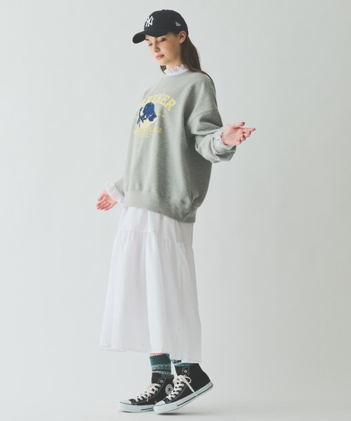 MERLOT（メルロー）の「襟フリルティアードワンピース（ワンピース・レディース・サックスブルー/ブラック/ホワイト・MT/FREE）」の5枚目の写真