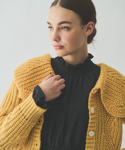 MERLOT（メルロー）の「襟フリルティアードワンピース（ワンピース・レディース・サックスブルー/ブラック/ホワイト・MT/FREE）」の15枚目の写真