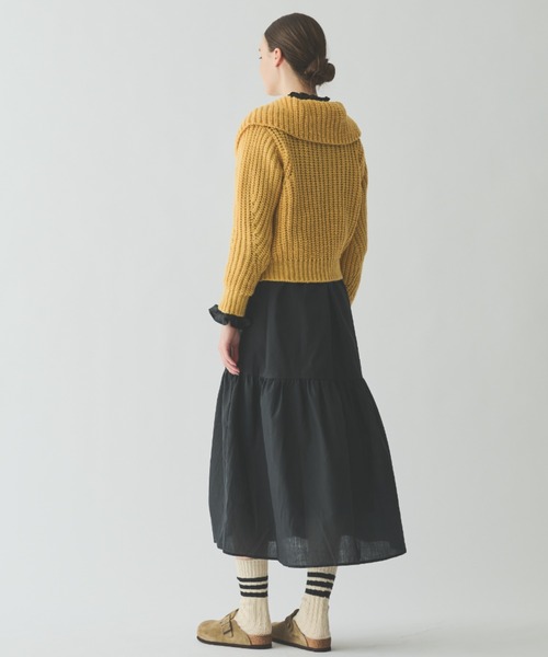 MERLOT（メルロー）の「襟フリルティアードワンピース（ワンピース・レディース・サックスブルー/ブラック/ホワイト・MT/FREE）」の18枚目の写真