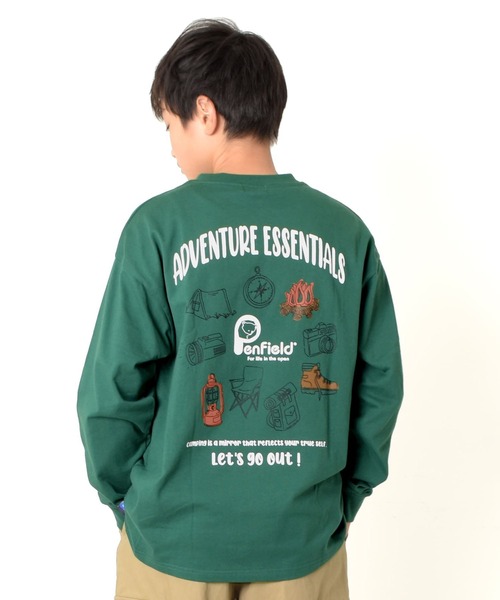 PEN FIELD（ペンフィールド）の「【Penfield】USAコットン・バックツールプリント長袖Tシャツ（その他トップス・キッズ・ホワイト/ベージュ/グリーン・150cm/160cm/170cm/140cm）」の3枚目の写真